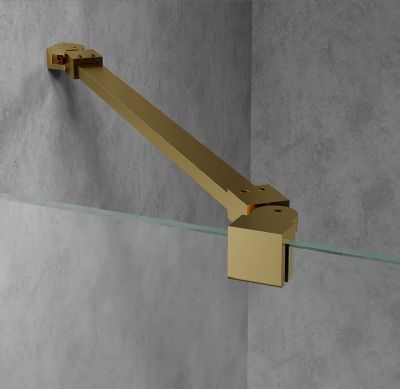 TAILORED T18 BRUSHED BRASS WETROOM ARM CORNER SWIVEL BRACKETS, 7128
